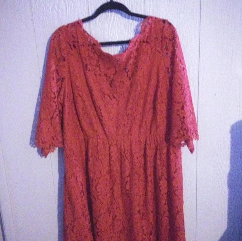 Sz 18 Red Lace Dress